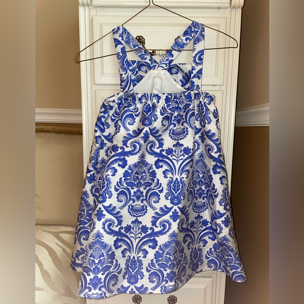 Halabaloo Royal Blue and White Bow Front Dress - Picture 4 of 6